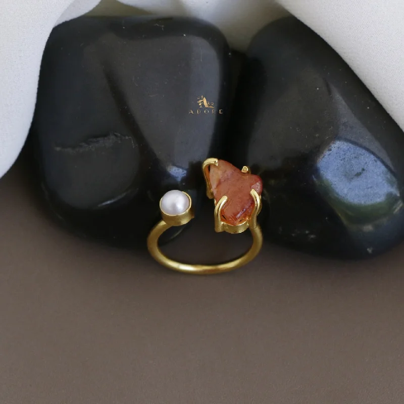 cocktail gemstone rings -Ena Raw Stone Ring