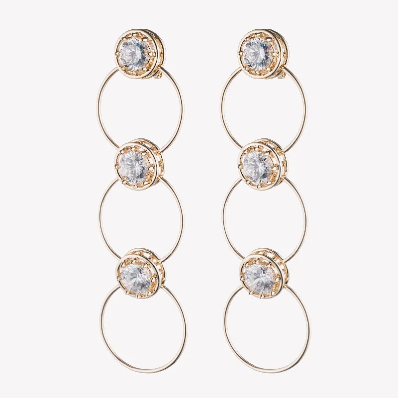 classic gold earrings for women -TIERED CIRCLE ESTATE EARRINGS