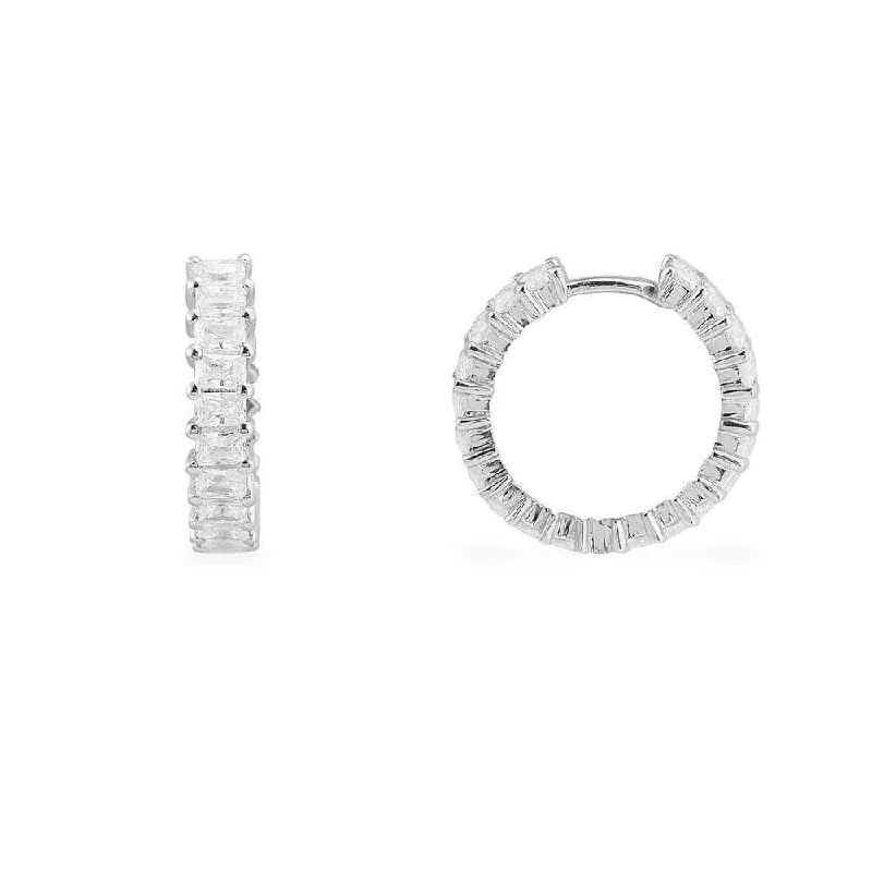 crystal drop earrings for women -Eclat Hoop Earrings