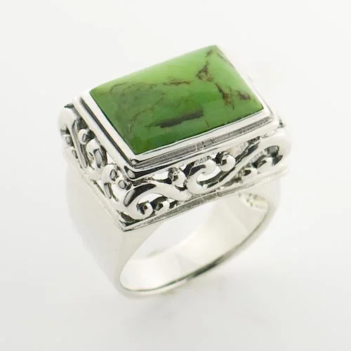 gold promise rings -Sterling Lime Ring