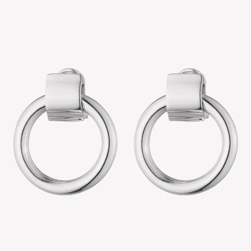 silver hoop earrings for women -RIPPLE EARRINGS