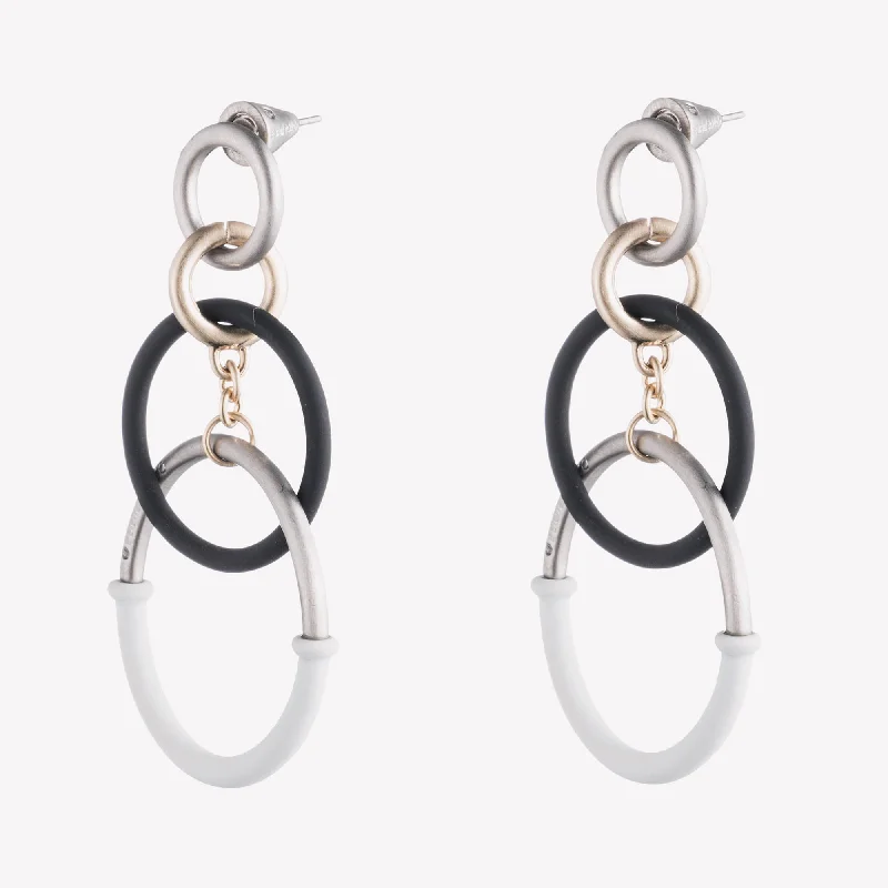 fashion earrings for women -TRI-TONE HOOP EARRINGS