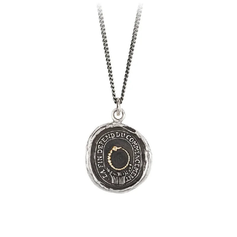 vintage pendant necklaces for women -Knowledge 14k Gold On Silver Talisman