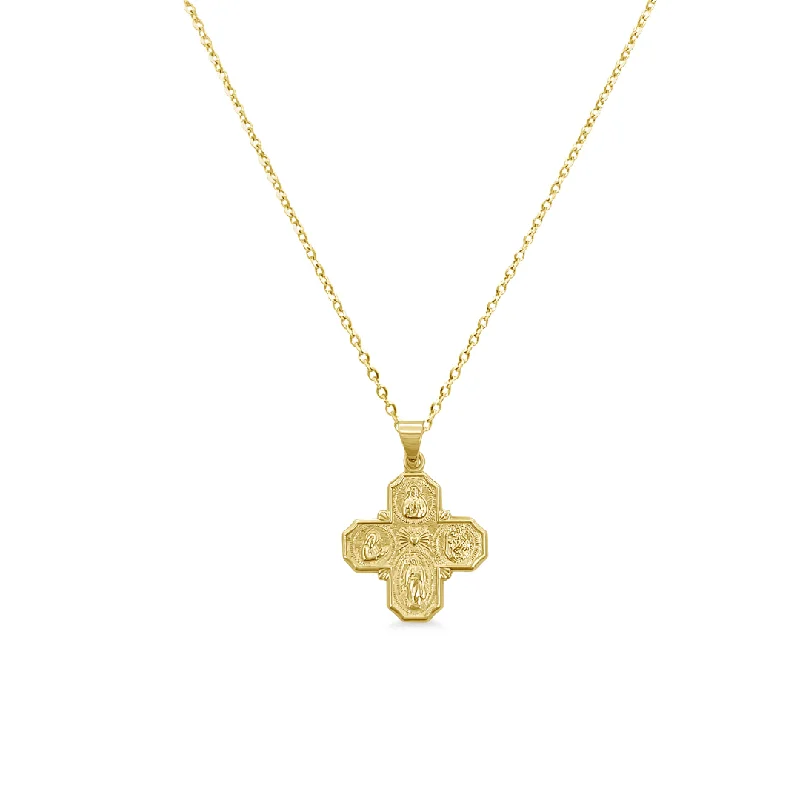 gemstone necklaces for women -Gold Crucifix Pendant