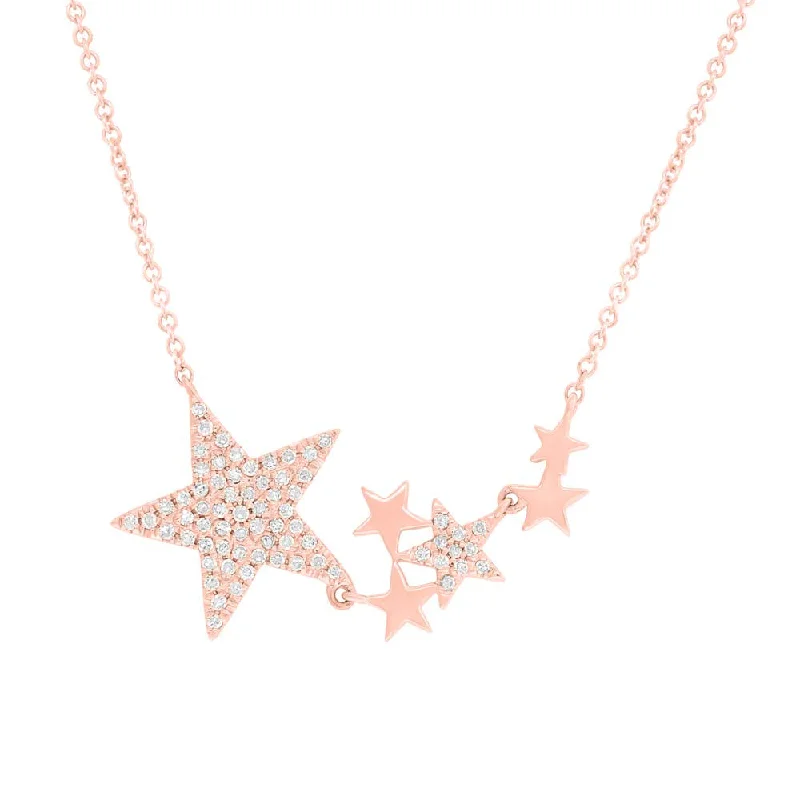 layered gold necklaces for women -Diamond Star Necklace