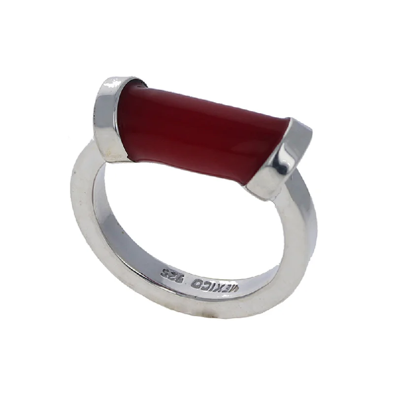 gemstone statement rings -Red Jasper Bar Ring