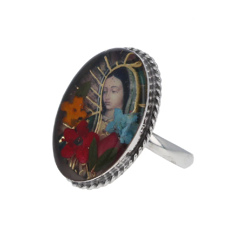 wedding bands for women -Virgin Lady of Guadalupe Ring