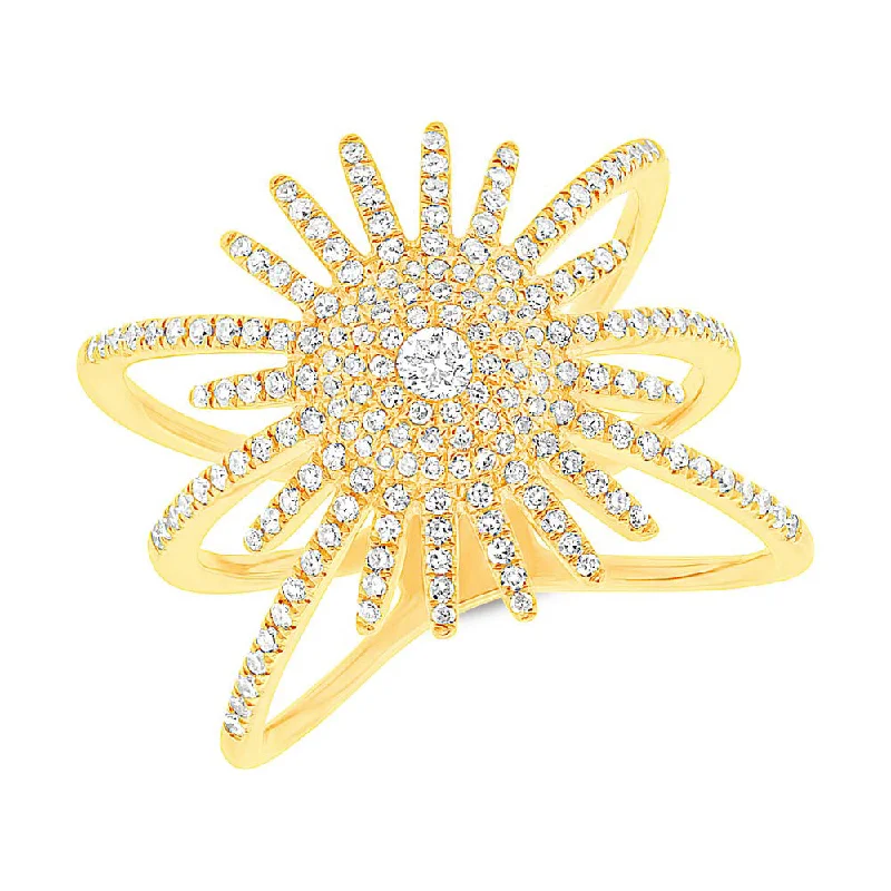 casual necklaces for women -Diamond Star Ring