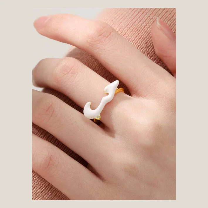 opal rings for women -Structured Cuff Ring