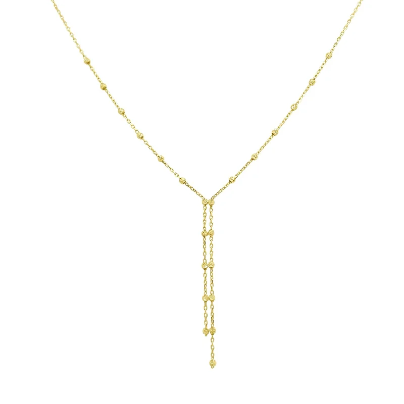 crystal drop necklaces for women -Petite Bead Lariat