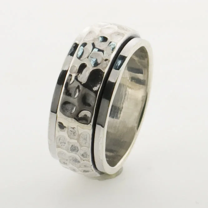 bridal rings for women -Hammered Spinner Ring