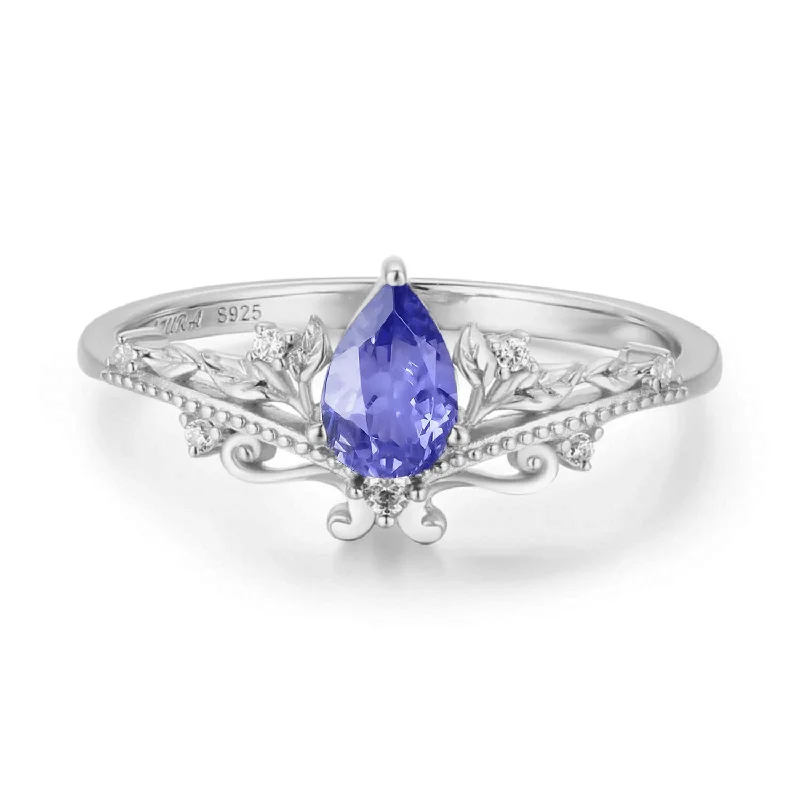 dainty gold necklaces for women -Lotus Tanzanite Ring©