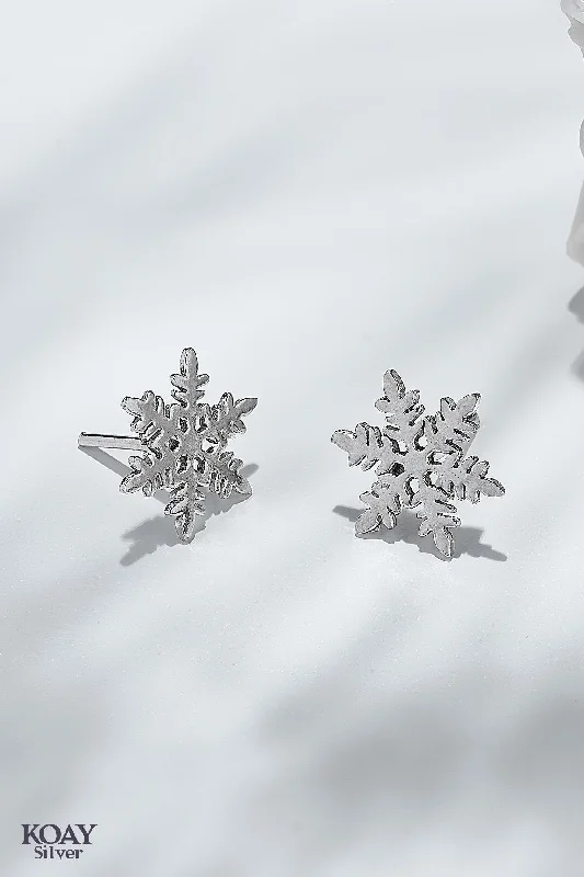 classic pearl earrings for women -Snow Flake Earrings