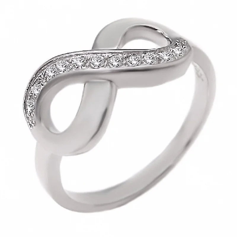 birthstone engagement rings -Ophira: 0.165ct Russian Ice CZ Infinity Symbol Promise Ring 925 Silver