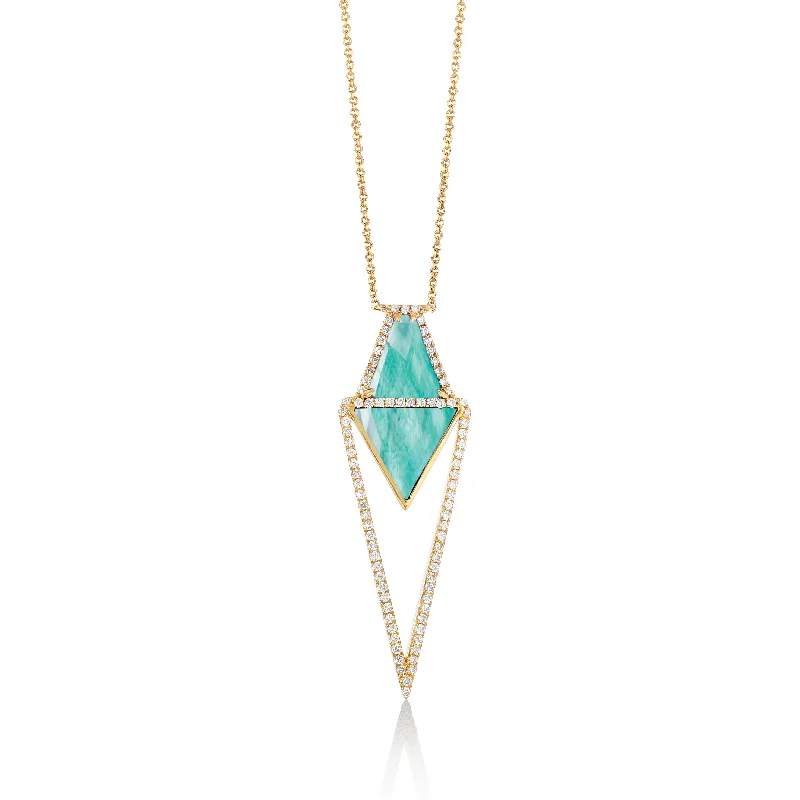 infinity necklaces for women -Amazonite and Diamond Necklace