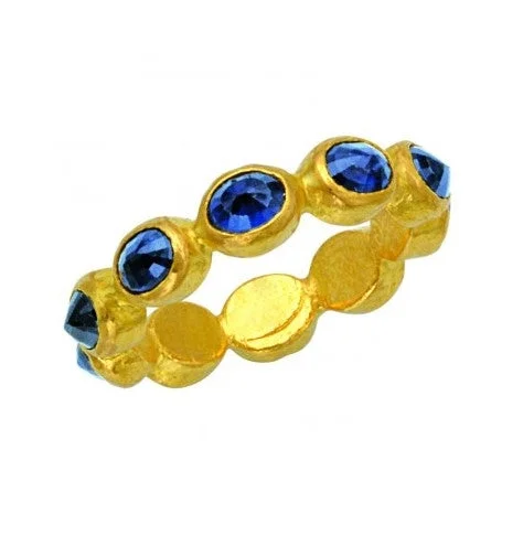 fashionable choker necklaces for women -24K Sapphire Eternity Ring