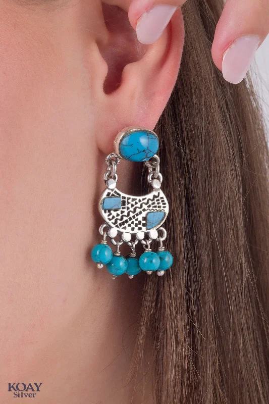 chandelier earrings for women -Arabic Turquoise Stones