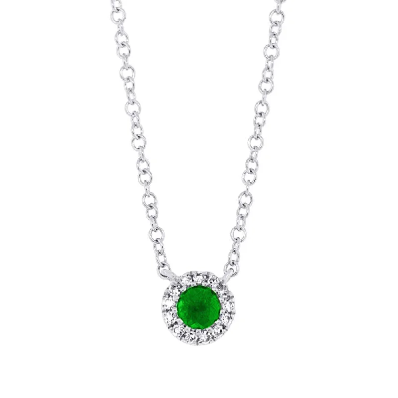 handmade necklaces for women -Green Garnet and Diamond Necklace