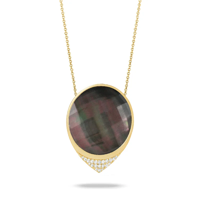 charm necklaces for women -Mother of Pearl and Diamond Necklace