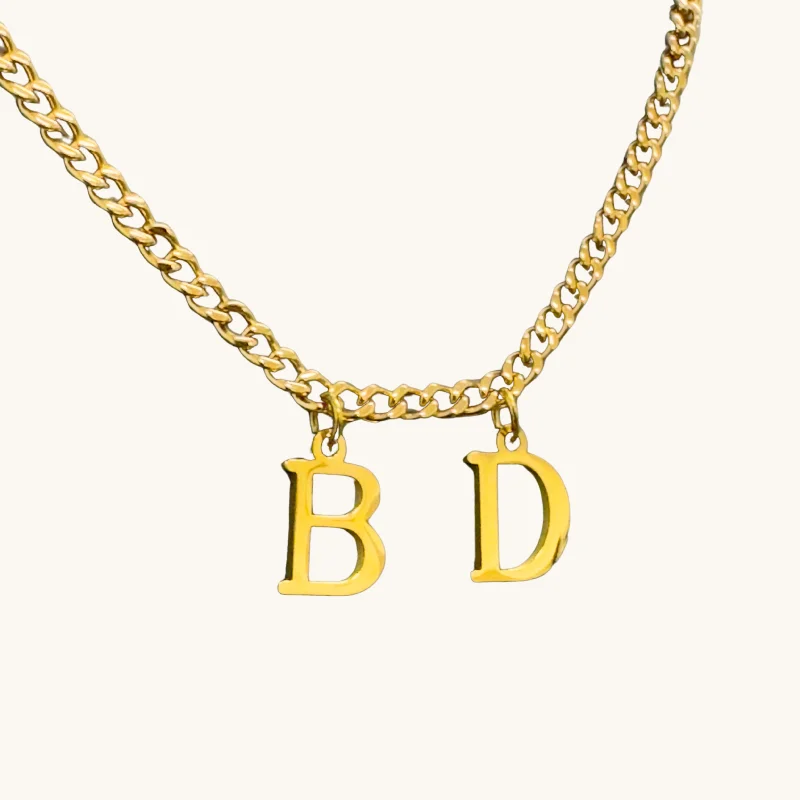 long pendant necklaces for women -Gold Men's Multi-Initial Charm Necklace