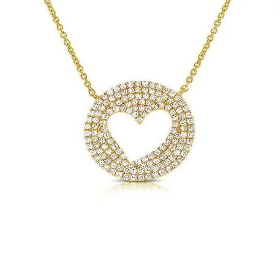 vintage-style necklaces for women -Diamond Heart Necklace