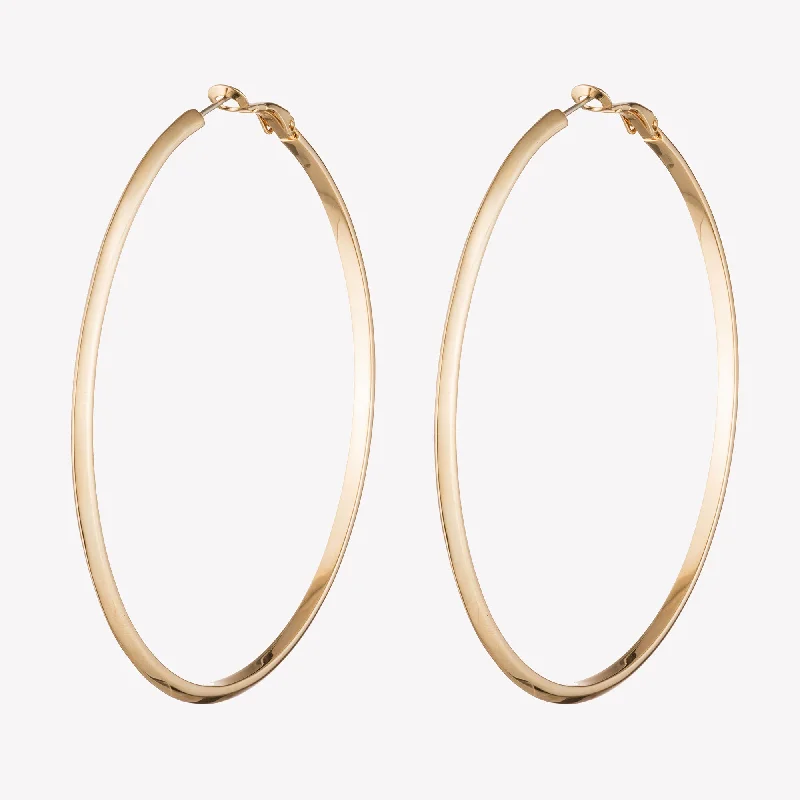 gold drop earrings for women -PEAKED HOOP EARRINGS  |  2.75"