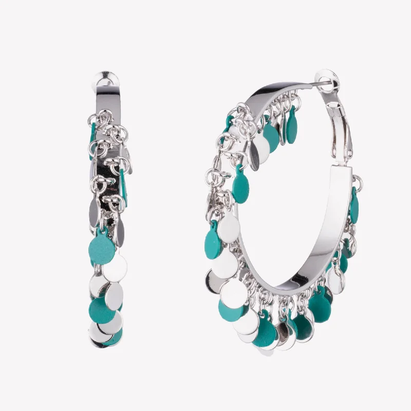 stud earrings for women -PAILLETTE TAMBOURINE HOOPS