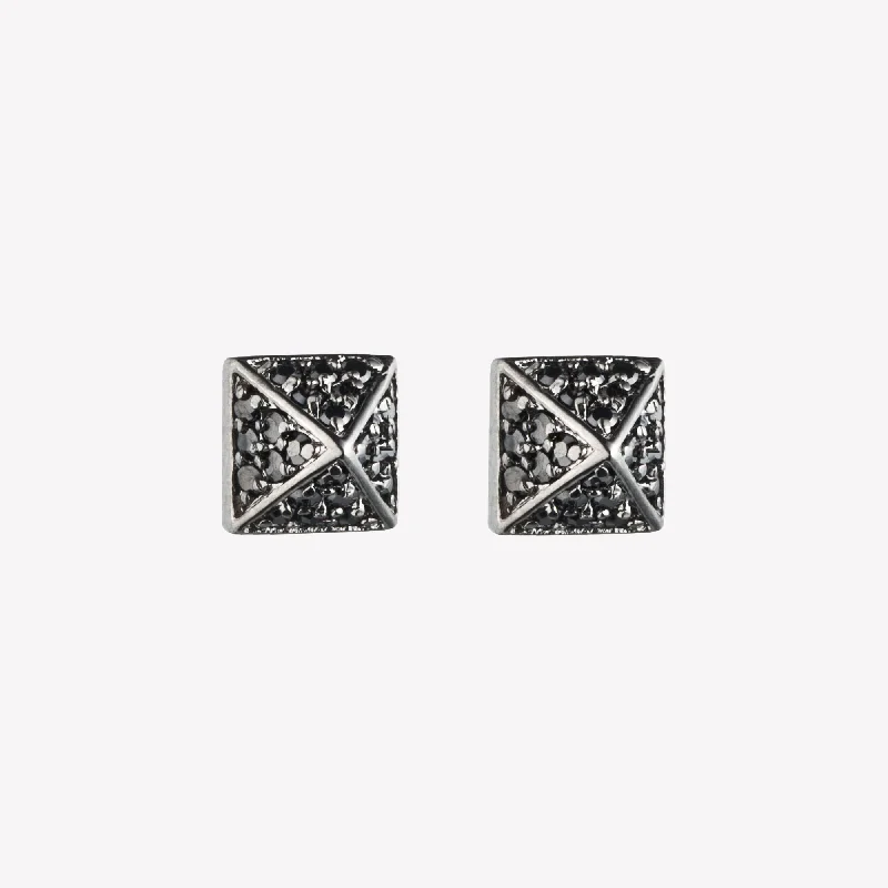 evening earrings for women -PAVÉ PYRAMID STUD EARRINGS