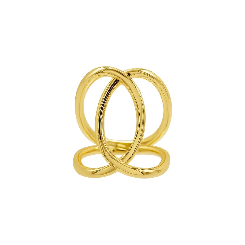 vintage pendant necklaces for women -14k Gold Plated Tall Infinity Ring