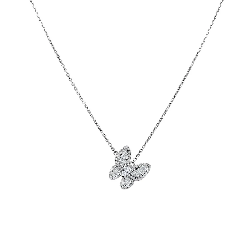 minimalistic gold necklaces for women -Diamond Mosaic Butterfly Necklace