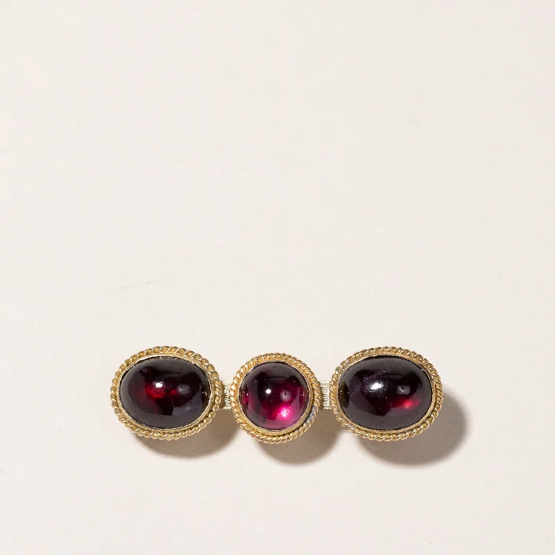 18k Yellow Gold Garnet Brooch | 12.5 ctw |