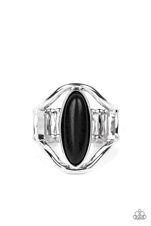 engagement rings for women -Spartan Stone Black Ring