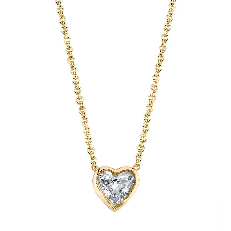 vintage necklaces for women -Diamond Heart Necklace