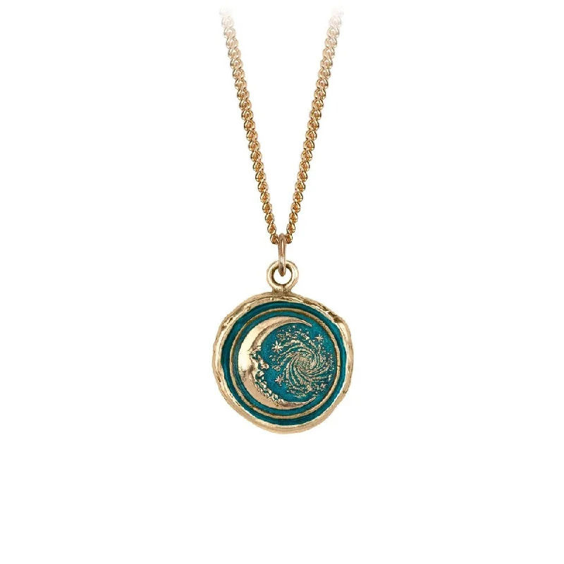 bridal necklaces for women -14k Gold Trust the Universe Signature Talisman - True Colors