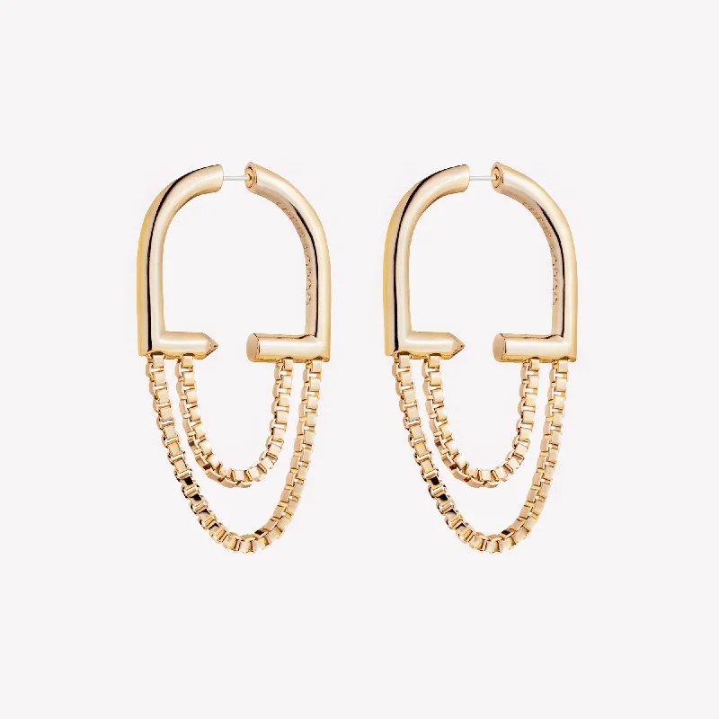 personalized earrings for women -ALLURE CHAIN HOOPS