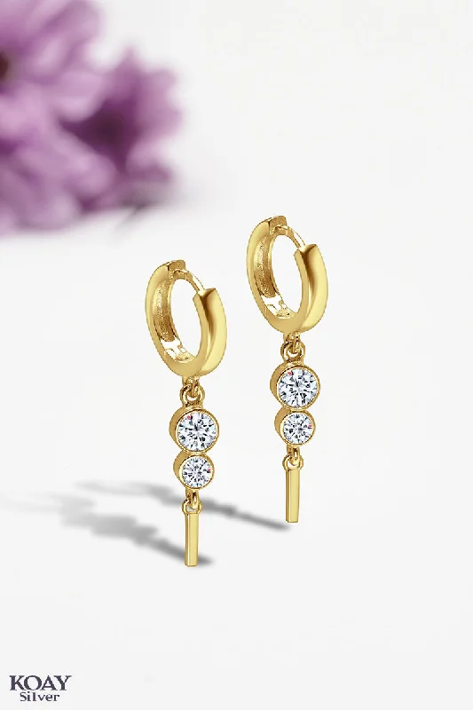 custom hoop earrings for women -Zircon Hoop (022-GP)