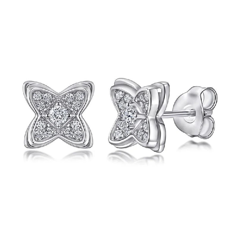 cute earrings for women -Four Leaves Clover Stud Earrings