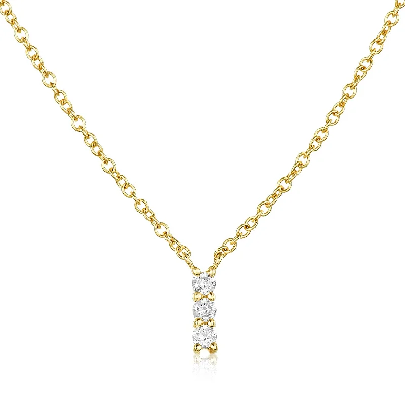 vintage pendant necklaces for women -Diamond Trio Drop Necklace