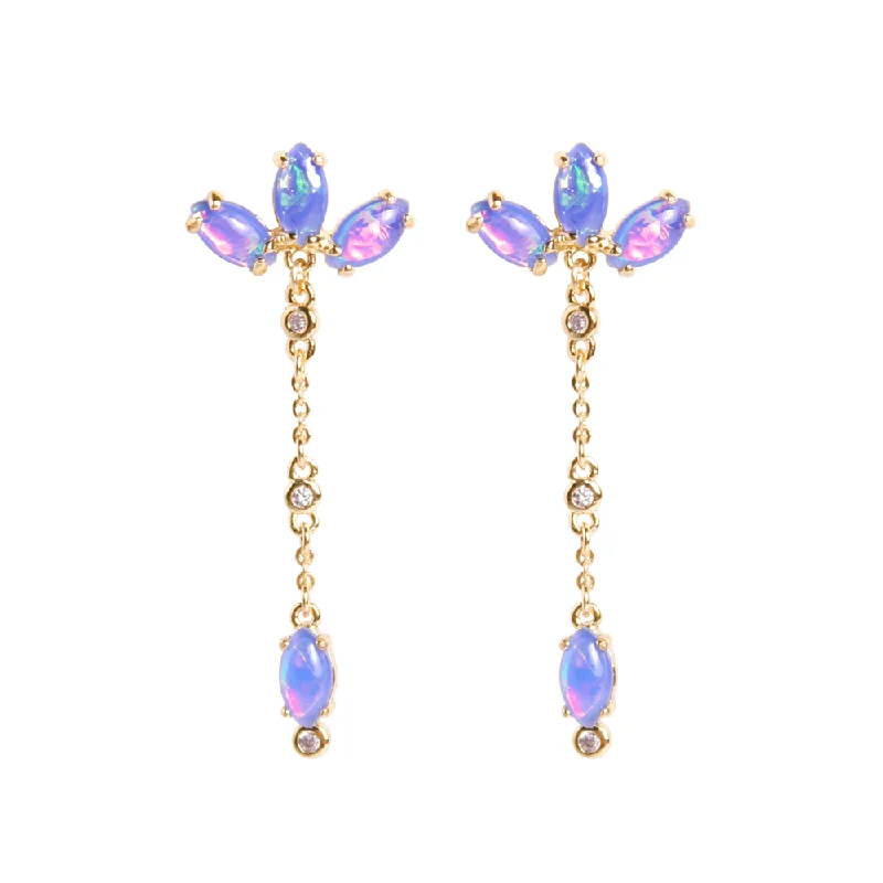 wedding earrings for women -Ophelia Marquise Opal Drop Earrings