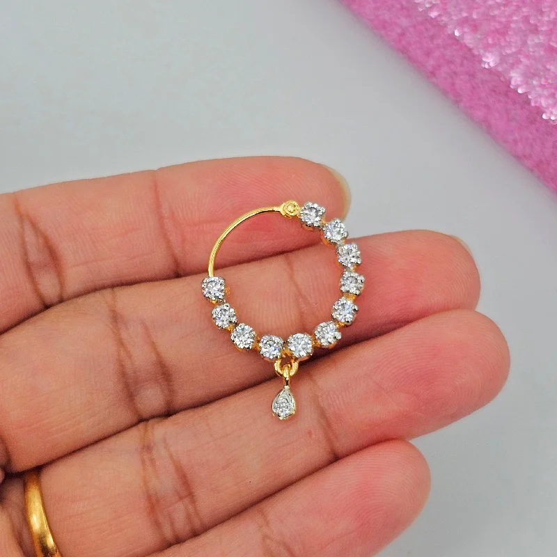 stackable rings for women -1.5cm wide American Diamond Pierced Nose Ring