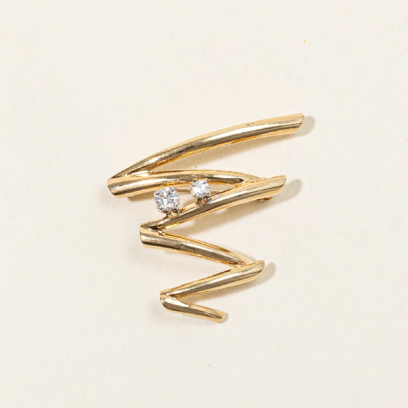 Diamond Zigzag Brooch | 0.20ctw |