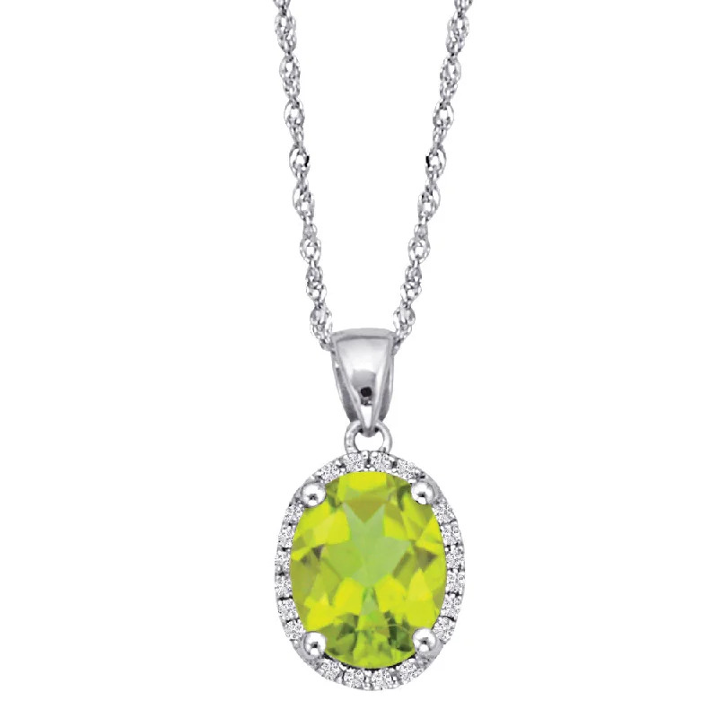 statement gold necklaces for women -Peridot and Diamond Necklace