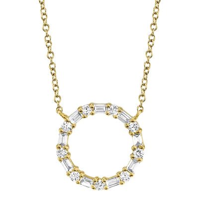 trendy choker necklaces for women -Diamond Open Circle Necklace