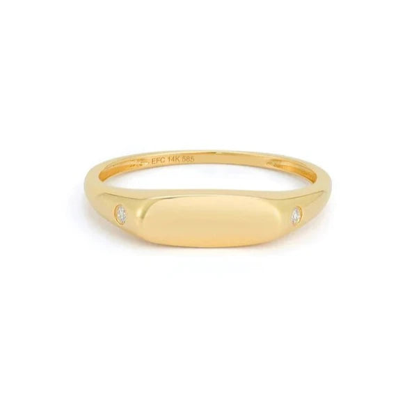 gold bar necklaces for women -Gold Bar Signet Ring