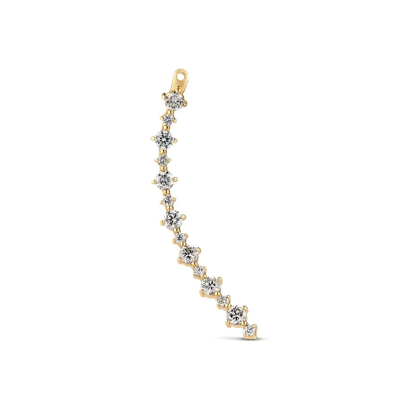 minimal earrings for women -Earring Brina Lungo Charm Right - with lab-grown diamonds