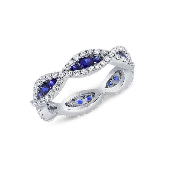 modern necklaces for women -Sapphire and Diamond Ring