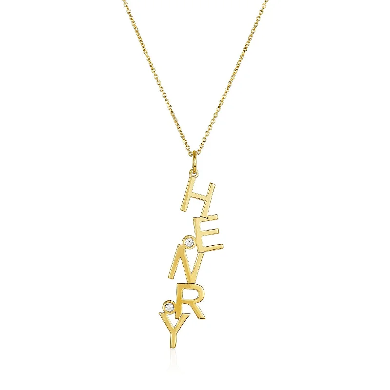 engraved necklaces for women -Dancing Initial Necklace