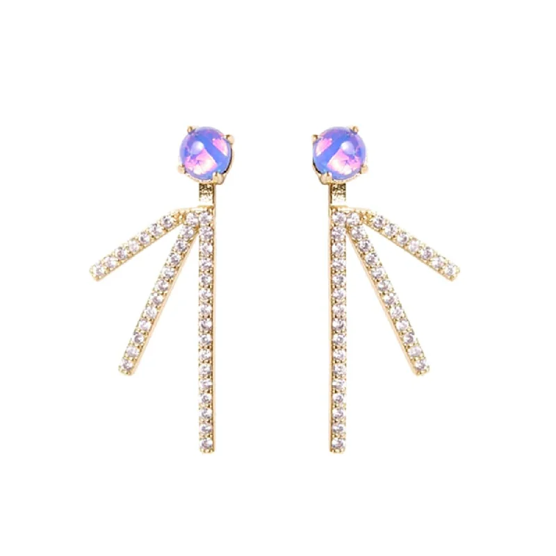 chandelier earrings for women -Ophelia Opal and Crystal Burst Drop Earrings