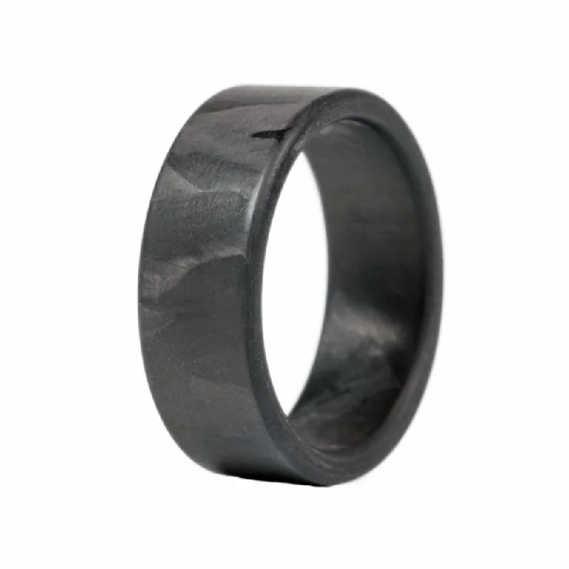 bold necklaces for women -The Ranger - Men's Black Carbon Fiber Wedding Ring