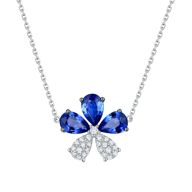 long pendant necklaces for women -Sapphire and Diamond Necklace